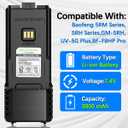 BAOFENG BF-F8HP PRO AR-5RM Battery Rechargeable 3800mAh Extended Battery Compatible with UV-5G Plus,UV-5RH PRO GPS,5RM,GM-5RH GMRS USB-C Charger for Ham Radio Handheld Walkie Talkies Accessories