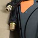 Retractable Air Hose Reel, 3/8 IN x 50 FT Hybrid Air Hose Max 300PSI, Air Compressor Hose Reel with 5 ft Lead in, Ceiling/Wall Mount Enclosed Air Reel, 180 Swivel Mount