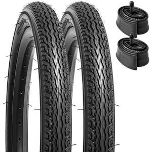 YUNSCM 2-PCS 16" Bike Tires 16x1.75/47-305 and 16" Bike Tubes AV32MM Schrader Valve Compatible with Road/Stroller/Kid Bike 16 x 1.75 Bicycle Tires and Tubes (Y-516)