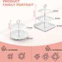 12Pcs Dessert Table Display Set, Cupcake Stand, 3-Tier Cup Cake Tower Stands & 2-Tiered Cake Holder, Treat Food Platters Serving Trays for Tea Party, Baby Shower, Bridal, Wedding, Birthday, Plastic