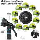 Garden Hose 50ft, Heavy Duty Stainless Steel Water Hose with 10 Functional Nozzles, No Kink, Lightweight and Flexible, Easy to Use and Store, Strong and Sturdy, Suitable for Yard and Lawn