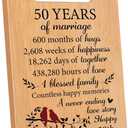 2 x 50th Wedding Anniversary Cutting Board Gifts,50th Anniversary Wedding Gift Ideas,50th Wedding Anniversary Decorations,50 Years of Marriage Couple Gifts for Husband Wife Parents Grandparents (11"X7")