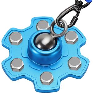 Dog Tie Out Stake for Camping, 360° Swivel Anti-Tangle Dog Anchor System with 6 Strong Screws for Large Breeds up to 200lbs, Heavy Duty Dog Runner for Yard Outside Play, Sky Blue