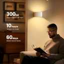 FULEN Motion Sensor Wall Light with Remote Control 3 Colors Wireless Wall Sconces LED Indoor Up and Down Wall Lamp 5000mAh Rechargeable Battery Powered Wall Lamps Brightness Adjustable, White 2 Pack