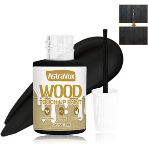 AstraVox Wood Touch Up Paint, 1.5 Oz Black Paint for Repair Scratches, Spots and Chips, Strong Adhesion Quick Dry Touch Up Paint Pen for Wood Doors Tables Furniture Kitchen Cabinets Dressers