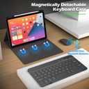 Keyboard Case for iPad mini A17 Pro 7th Generation 2024 / mini 6th Generation 2021, Mouse and Detachable Keyboard, Adjustable Stand Built in Pencil Holder, Auto-Sleep/Wake Feature, Black