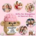 2 x Funny Crochet Sheep Daughter Gifts,Daughter Christmas Birthday Gifts from Mom Dad,Handmade I Wool Always Love Ewe the Best Easter Graduation Stocking Stuffers for Kids Adult Bonus Step Daughter in Law