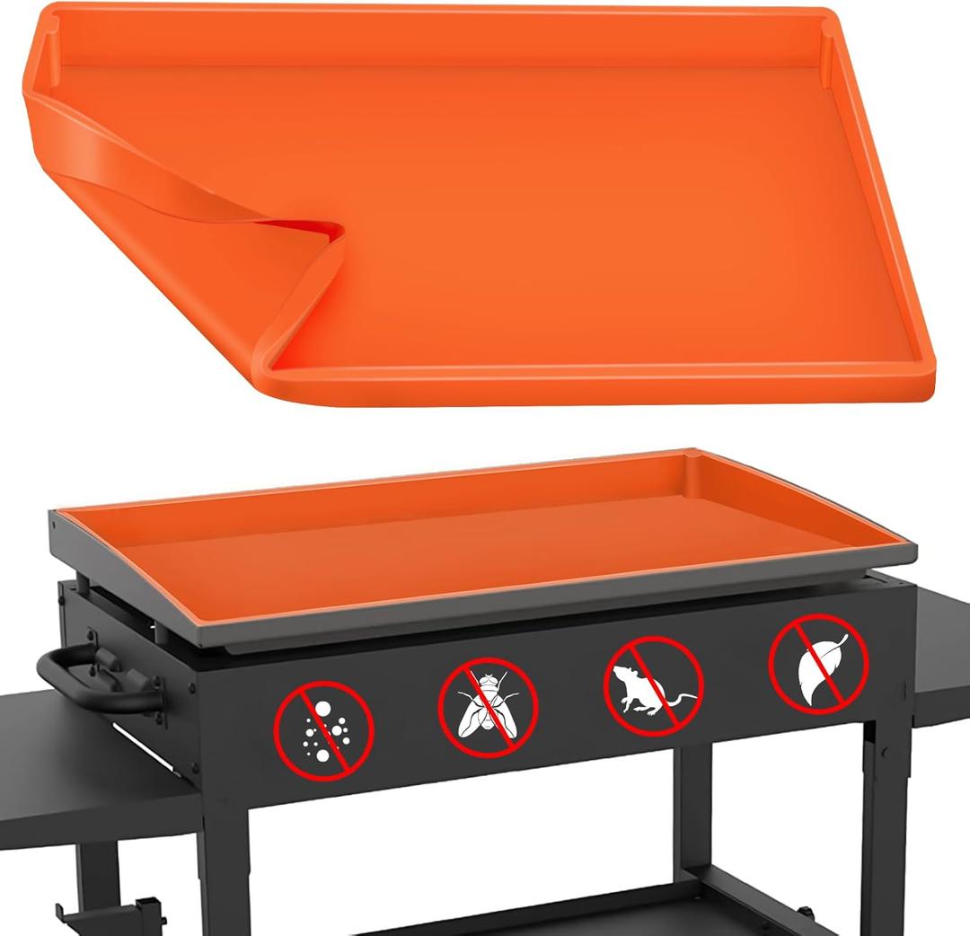 36" Griddle Silicone Mat for Blackstone, Food Grade Grill Protective Mat All Season Grill Protector Full Wrap Cover-Orange