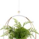 hismocal Hanging Planters for Indoor Plants, Plant Hanger with Sturdy Wood Base,Modern Boho Macrame Plant Hanger,Wall Ceiling Window Stands(Plants/Pots Not Included)