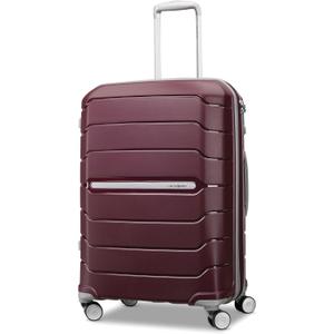 Samsonite Freeform Hardside Expandable with Double Spinner Wheels, Merlot, Checked-Medium 24-Inch