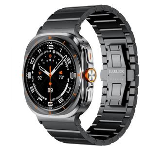 LULULOOK Titanium Band for Samsung Galaxy Watch Ultra 47mm(2024/2025), DLC Coating 24mm Width Replaecment Watch Band for Galaxy Watch Ultra (Black)