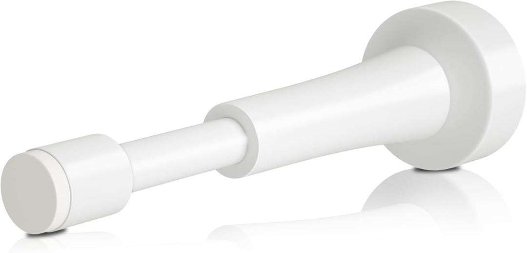 Spring Door Stoppers for Wall, 4.33 Inch Aluminum Door Stops, Door Stoppers for Bottom of Door, Doorstops for Inside Door with Silicone Tip, Screw & Adhesive Installation, White