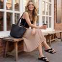Ecetana Womens Flat Sandals 2026: Dressy Comfortable Walking Slides Casual Slip on Summer Sandals for Indoor & Outdoor