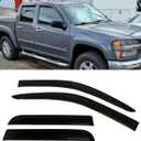Smoke Tinted Window Visors Rain Sun Vent Guard Shade Compatible with Chevrolet Colorado Canyon Crew Cab 4-Door 2004-2012
