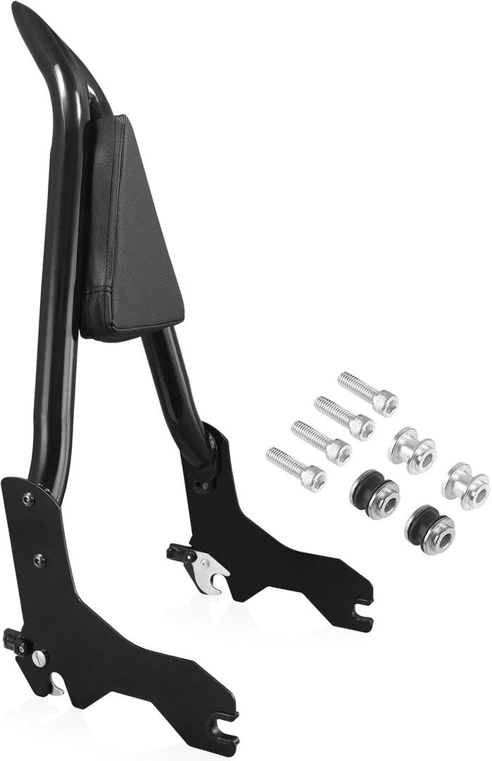 Detachable Quick Release 26 Passenger Backrest with Docking Sissy Bar Fit for Harley Softail Models Lowrider s ST FXLR FXRST FXLRS FXLRST Sport Glide FLSB Dyna Black 2018-2025 (BLACK)