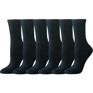 Amazon Essentials Women's Cotton Crew Socks (6-9, Black)