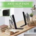 Sanwarm Metal Bookends Abstract Modern Book Ends Decorative Bookend for Home Office Library Desk Book Shelves Decor, Gift for Reading Enthusiasts Non-Skid Book Stoppers Holder (Black 1 Pair)