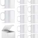Sublimation Mugs, Sublimation White Coffee Mugs Tazas Para Sublimacion Blank 11 OZ With Box for for Coffee, Soup, Tea, Milk, Latte, Hot Cocoa Set of 12