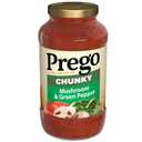 Prego Chunky Mushroom and Green Pepper Pasta Sauce, 23.75 Oz Jar (EXP 12/01/26)