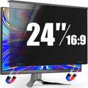 Magnetic 24 Inch Privacy Screen for Frameless Monitor 16:9 Aspect Ratio,Hanging Blue Light Screen Protector Eye Protection Anti-Spy Shield, 24in Removable Privacy Filter