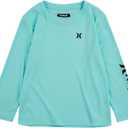 Hurley Boys Long Sleeve UPF 50+ Rash Guard Swim Shirt (Blue, XL)