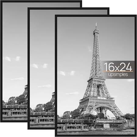 upsimples 16x24 Poster Frame, Easy Slide-In Assembly, Black, 3 Pack
Gallery Wall 16 x 24 Picture Frames Set for Family, Wedding, Christmas, Easy to Change Photos