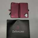 Defencase for iPhone 17 Magnetic Wallet Case Compatible with Magsafe with RFID Blocking Zipper Pocket & Card Holder for Women Men PU Leather Strap Detachable Case for iPhone 17 (6.3 inch), Wine Red