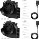 2-Pack Inflatable Fan Blower Replacement, 12V 1.2A Air Blower for Inflatables with 3 LED Light Strings for Thanksgiving Christmas Halloween Yard Party Holiday Inflatable Decorations
