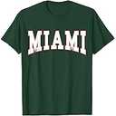 Miami Florida FL Vintage Athletic Sports T-Shirt Green S