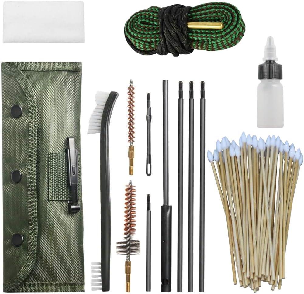 Universal Rifle Gun Cleaning Kit for 5.56mm .22Cal .223Cal .22LR,Include Gun Cleaning Supplies,50 6-inch Gun Cleaning Swabs