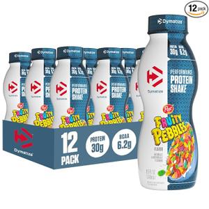 Dymatize Performance Protein Shake, Fruity Pebbles, 30g Protein, 6.2g BCAA for Muscle Recovery, No Added Sugar, Low Fat, 24 Vitamins and Minerals, Gluten-Free, Ready to Drink, On-the-Go Snack, 11.5fl oz, 12 pack, BBD: 10/20/2026