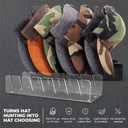 Stand for Baseball Hats, 2 Pcs No Install Acrylic Organizer for 14 Baseball Caps, use in a closet, dresser, desk our in the office (Clear)