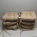 Blazing Needles 16-inch Rounded Back Tufted Twill Chair Cushion, 16 x 16, Toffee 6 Count