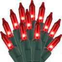 Red Valentines String Lights, 100 Count, Incandescent Mini Christmas Lights, Connectable Xmas Tree Light for Indoor Outdoor Garland Birthday Holiday Wedding Festival Party