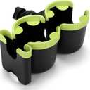 Accmor Stroller Cup Holder with Phone Holder, Bike Cup Holder, Universal Cup Holder for Uppababy Nuna Doona Strollers, 2-in-1 Cup Phone Holder for Stroller, Bike, Wheelchair, Walker, Scooter (Double Holder-Green)