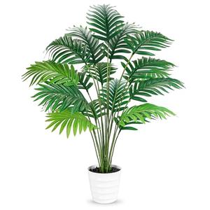 Der Rose 28" Fake Palm Tree Tall Artificial Plants Areca Faux Trees Indoor in White Pot for Home Office Living Room Floor Porch Balcony Decor