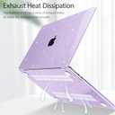 Tuiklol Compatible with New MacBook Air 15 inch Case 2023 M2 Clip, Model A2941 Hard Shell Case with Keyboard Cover & Screen Protector & OTG Adapter with Air 15.3 M2 Cover,Sparkly Purple