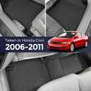 CreekT All Weather Floor Mats for Honda Civic 2006-2011 (Not Fit Coupe), 8th Gen Custom Fit Set 5-Seat for Civic Sedan LX EX SI, Heavy Duty Rubber Mats Car Accessories 2006 2007 2008 2009 2010 2011
