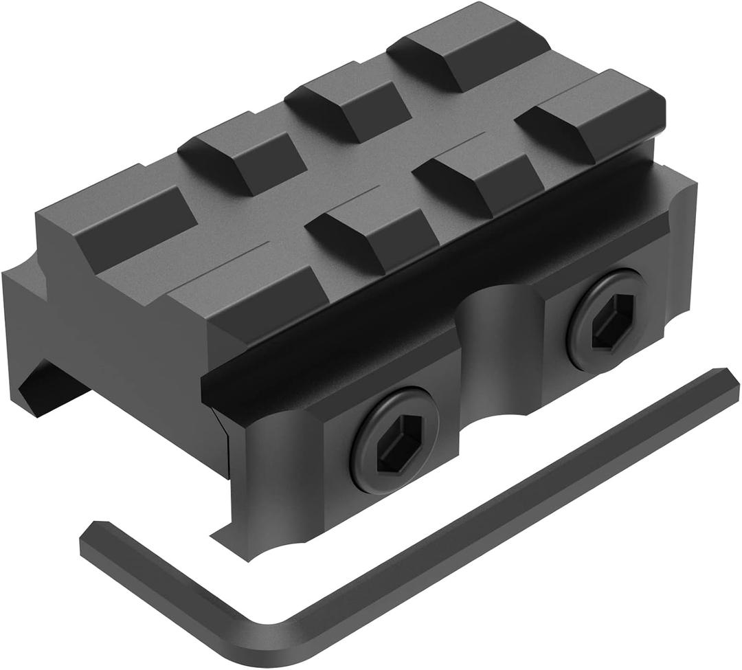TPO 3 Slots Picatinny Rail Riser Mount (0.5"/0.83"/1" Height), See-Thru Picatinny Riser Mount for Red Dots, Scopes, Optics, Flashlight