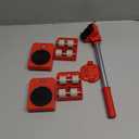 Furniture Lift Tool Set, Upgrade Furniture Movers Sliders Furniture Lifter Tool,Furniture Movers with Adjustable Height Lifting Tool Lever & 4 Wheels, Mover Dolly Sliders Tool (Red)