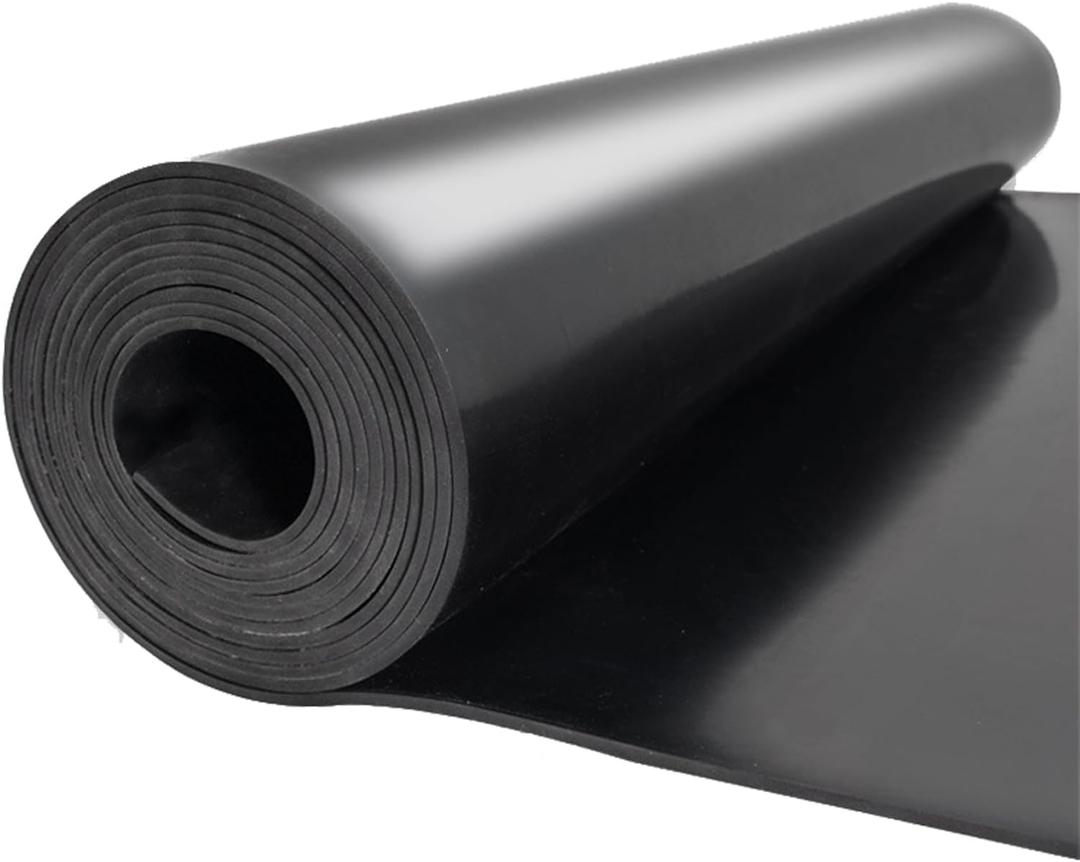 Nisorpa 3.3x9.8 ft Solid Rubber Sheet Heavy Duty Neoprene Rubber Rolls 1/8" Thick Large Sealing Rubber Roll Silicone Heatproof Oil Waterproof Rubber Mats for Garage Sound-Proof Floor DIY Gasket Shock