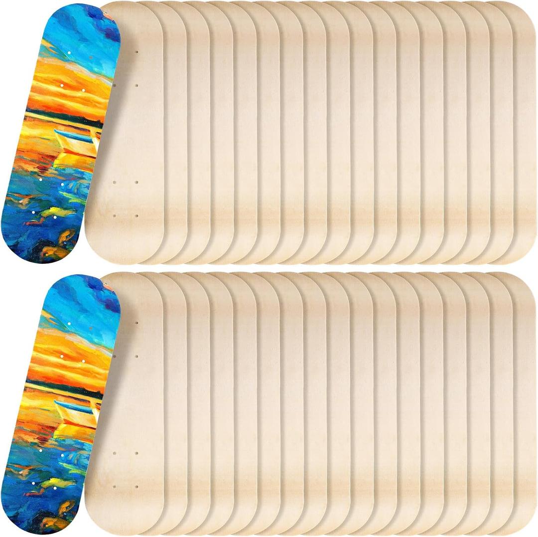 Meooeck 12 Pack Blank Skateboard Decks Bulk, 17 x 5 Inch 7 Ply, about 17 x 5"