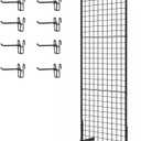 Eastern Tree 1 Pack 2'x 5' Three Pieces Gridwall Panels Stand with T-Base, Black Wire Grid Wall Rack with Wheels, Craft Display Rack, Retail Display Stand, Extra More 8 Pieces Hooks