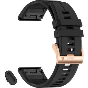 22mm Bands Compatible with Garmin Fenix 8 Pro Tactix 8 AMOLED 47mm/Fenix 7/7 pro/6/6 pro/5/5 plus,Silicone Quickfit Watchband for Descent G2/G1 Solar/quatix 8 47mm/Forerunner 970/965/955/945 (Black)