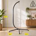 Heavy Duty Hammock Chair Stand, 400lb Capacity C-Shape Swing Stand for Outdoor Patio & Indoor Use with Hanging Buckle and Spring Hook(Midnight)