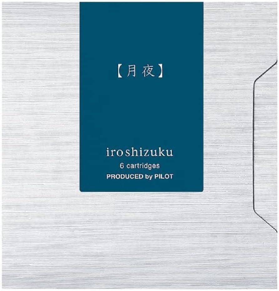Pilot Iroshizuku Fountain Pen Ink Cartridges Tsuki-yo (Deep Teal) 6 Pieces IRF-6S-TY with Kanji Love Sticker