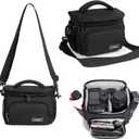 Cwatcun Small Camera Sling Bag Crossbody Camera Shoulder Case, Waterproof Travel Photography Camera Messenger Bag for Canon, Nikon, Sony, Fuji DSLR/SLR/Mirrorless Cameras, Lens and Accessories