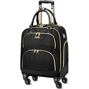 Ytonet Underseat Carry on Luggage with Wheels, Under Seat Bag for Airplanes with 4 Spinner Wheels, Multi-Pockets Personal Item Bag with Lock USB Port Weekender Overnight Travel