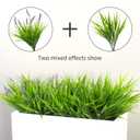 alyptus Artificial Grass Outdoor 12 Bundles Fake Plants Outside Green Onion Faux Greenery Shrubs for Front Porch Planters Pot Décor for Outdoors (Grass)