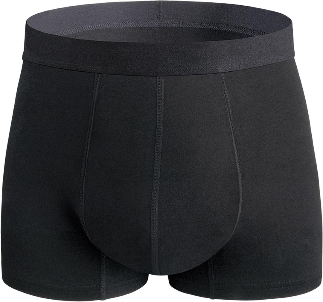Mens Incontinence Underwear Washable, 2.3 oz Absorbent Leak Proof Reusable Boxer Briefs for Bladder Control 1 Pack(Black, M)